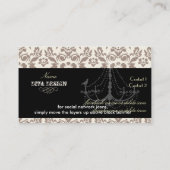 Luhandelier + Barokdemask/pearl + bisque Visitekaartje (Achterkant)