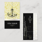 Luhandelier + Baroque damask/pearl + lemon Visitekaartje (Voorkant / Achterkant)