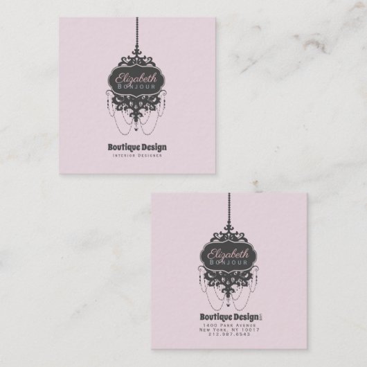 Luhandelier Chic (kleur wijzigen) - Vierkante Visitekaartje (Voorkant / Achterkant)