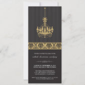 Luhandelier Cocktail Party Invite (zwart/goud) Kaart (Voorkant)