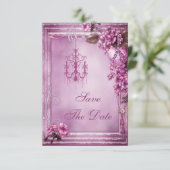 Luhandelier en bloemen Baby shower Opslaan Datum Save The Date (Staand voorkant)