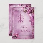 Luhandelier en bloemen Baby shower Opslaan Datum Save The Date (Voorkant / Achterkant)