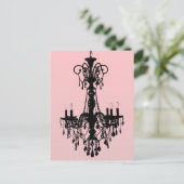Luhandelier en roze briefkaart (Staand voorkant)