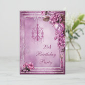 Luhandelier, Heart & Flowers 21e verjaardag Kaart (Staand voorkant)