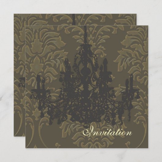 Luhandelier, huwelijksuitnodigingen kaart (Voorkant / Achterkant)