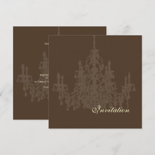 Luhandelier, huwelijksuitnodigingen kaart (Voorkant / Achterkant)