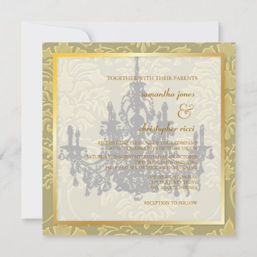 Luhandelier, huwelijksuitnodigingen kaart (Achterkant)