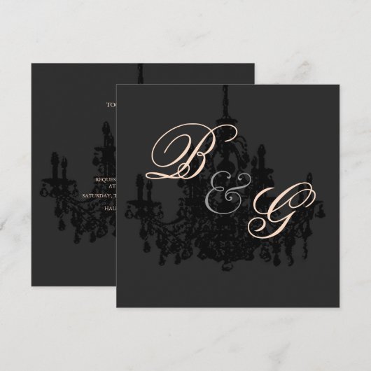 Luhandelier, huwelijksuitnodigingen kaart (Voorkant / Achterkant)