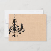 Luhandelier op Burlap RSVP Kaartje (Achterkant)