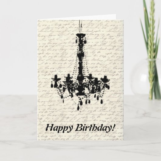 Luhandelier op handgeschreven achtergrond Birthday Kaart (Voorkant)