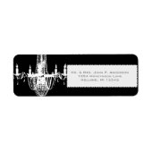 Luhandelier op zwart retouradres etiket (Voorkant)