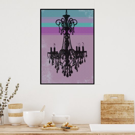 Luhandelier - Paarse Grunge Poster (Keuken)