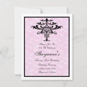 Luhandelier Pink 21e verjaardag Uitnodiging