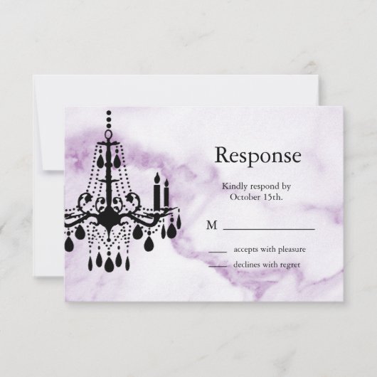 Luhandelier RSVP op Paarse marmer (Voorkant)