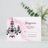 Luhandelier RSVP op roze marmer (Staand voorkant)