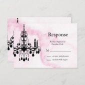 Luhandelier RSVP op roze marmer (Voorkant / Achterkant)