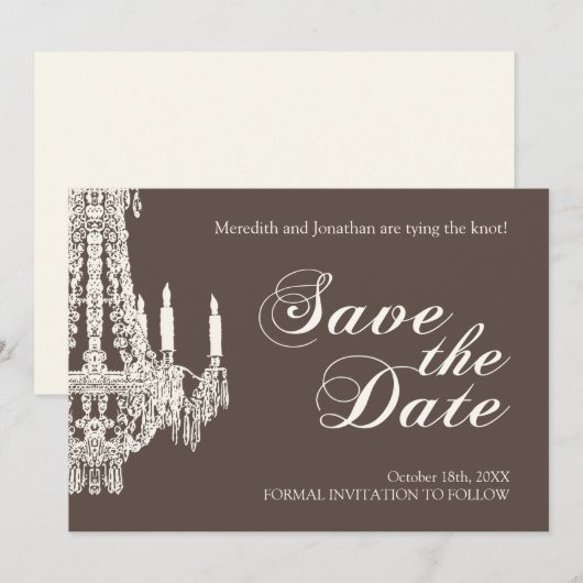 Luhandelier Save the Date Invitation (Voorkant / Achterkant)
