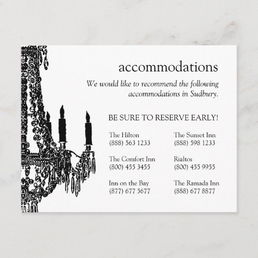 Luhandelier Save the Date Invitation Informatiekaartje (Voorkant)