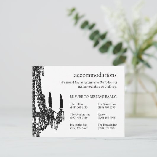 Luhandelier Save the Date Invitation Informatiekaartje (Staand voorkant)