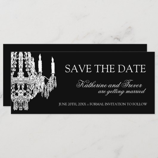 Luhandelier Save the Date Wedding Invitation (Voorkant / Achterkant)