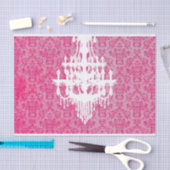 Luhandelier Silhouette en Roze Damask Tissuepapier (Craft)