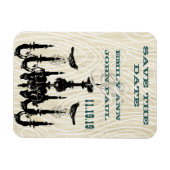 Luhandelier Tortelduifjes Hout Grain Opslaan Datum Magneet (Horizontaal)