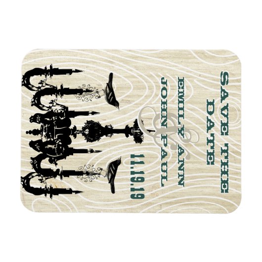 Luhandelier Tortelduifjes Hout Grain Opslaan Datum Magneet (Horizontaal)