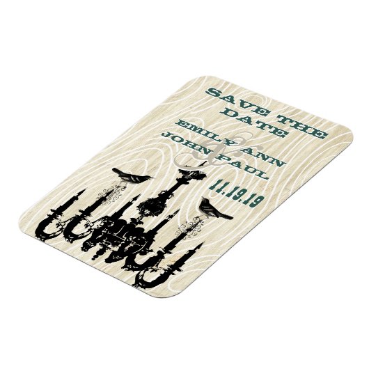 Luhandelier Tortelduifjes Hout Grain Opslaan Datum Magneet (Linkerzijde)