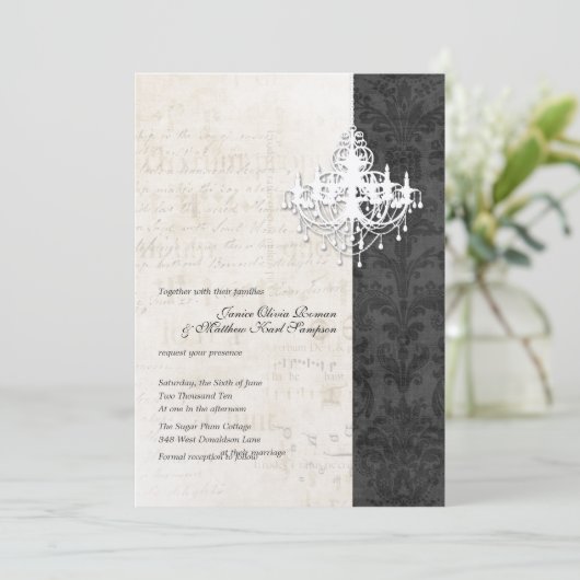 Luhandelier Wedding Invitations Kaart (Staand voorkant)