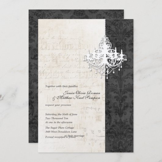 Luhandelier Wedding Invitations Kaart (Voorkant / Achterkant)