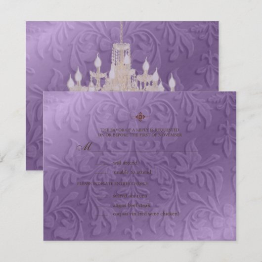 Luhandelier ~ Wedding Reply ~ RSVP-kaarten RSVP Kaartje (Voorkant / Achterkant)