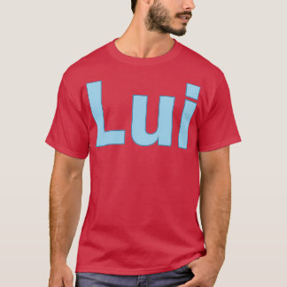 Lui blauwe naam gepersonaliseerde tekst t-shirt