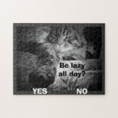 lui de hele dag? Kat plukt ja! Legpuzzel (Horizontaal)