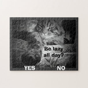 lui de hele dag? Kat plukt ja! Legpuzzel