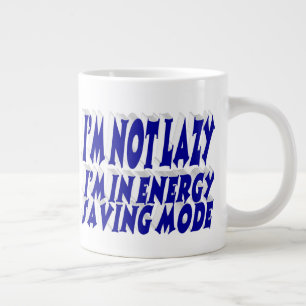 Lui Energiebesparing grappige quote blauwe typogra Grote Koffiekop
