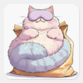 Lui Katten Snack Slaap Vierkante Sticker (Voorkant)