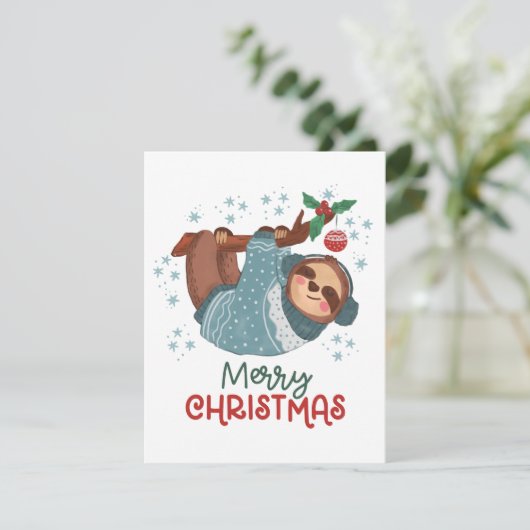 Lui Kerstkaart Luiaard Bedankkaart (Staand voorkant)