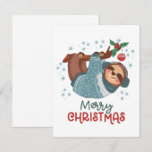 Lui Kerstkaart Luiaard Bedankkaart (Voorkant / Achterkant)