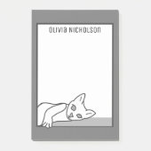 Lui Kunstwerkje Gepersonaliseerd Nieuw Kat Post-it® Notes (Voorkant)