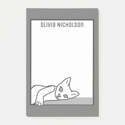 Lui Kunstwerkje Gepersonaliseerd Nieuw Kat Post-it® Notes (Voorkant)