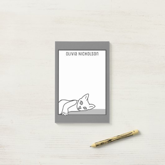 Lui Kunstwerkje Gepersonaliseerd Nieuwigheid Kat Post-it® Notes (Op bureau)