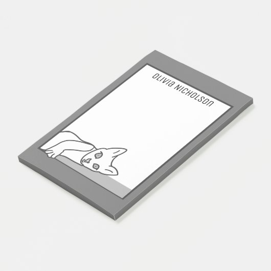 Lui Kunstwerkje Gepersonaliseerd Nieuwigheid Kat Post-it® Notes (Schuin)