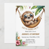 Lui liggende luiaard in het paradijs kaart (Voorkant / Achterkant)