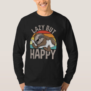 lui maar gelukkig fout spruch zoete slapende luiaa t-shirt