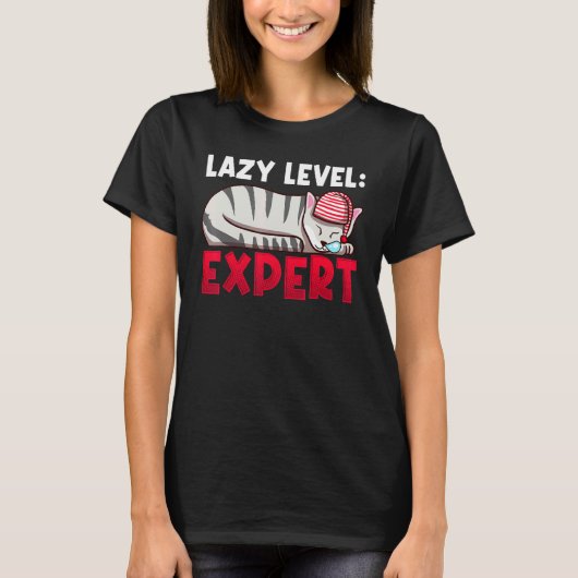 Lui Niveau Expert Schattige Kat T-shirt (Voorkant)