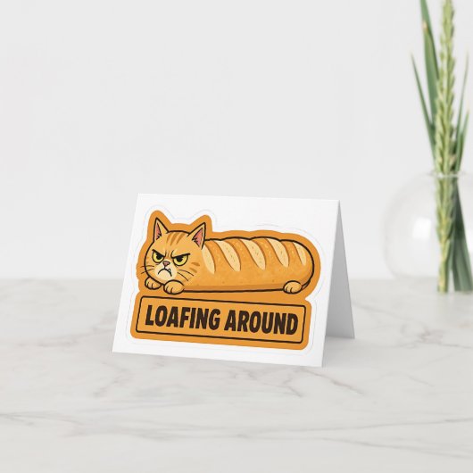 Lui rondhangende grappige kattenbrood bedankkaart (Voorkant)