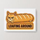 Lui rondhangende grappige kattenbrood button (Voorkant)