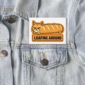 Lui rondhangende grappige kattenbrood button (Insitu)