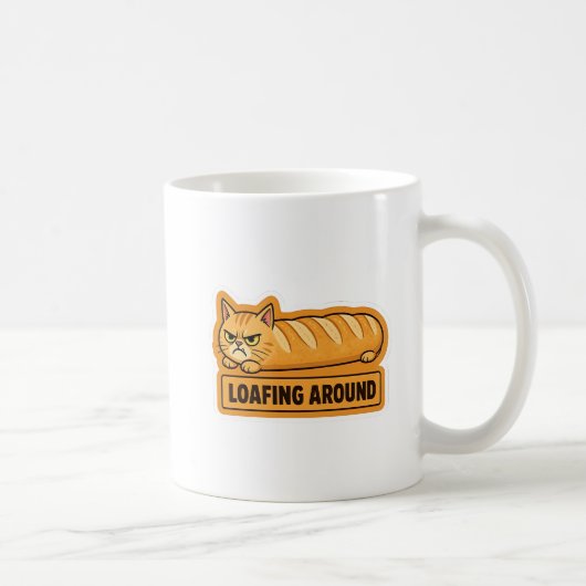 Lui rondhangende grappige kattenbrood  koffiemok (Rechts)