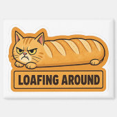 Lui rondhangende grappige kattenbrood  magneet (Voorkant)